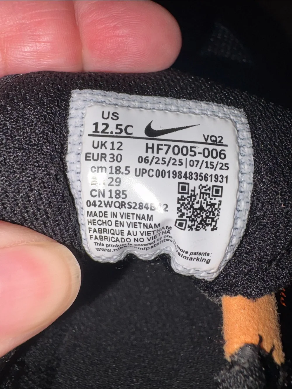 New Nike Kids' Black & Orange Sneakers